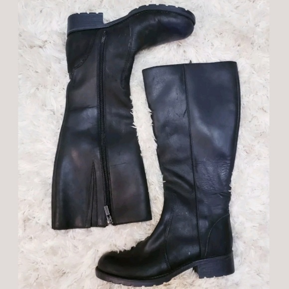 clarks black riding boots
